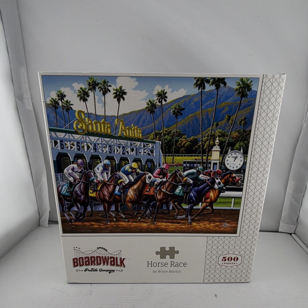 Boardwalk Outdoor Adventure "Horse Race" 500pc Interlocking Puzzle 16x20 2024